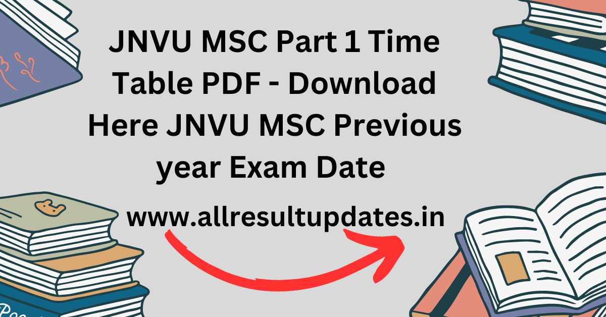 JNVU MSC Part 1 Time Table 2024 PDF Download Here JNVU MSC Previous